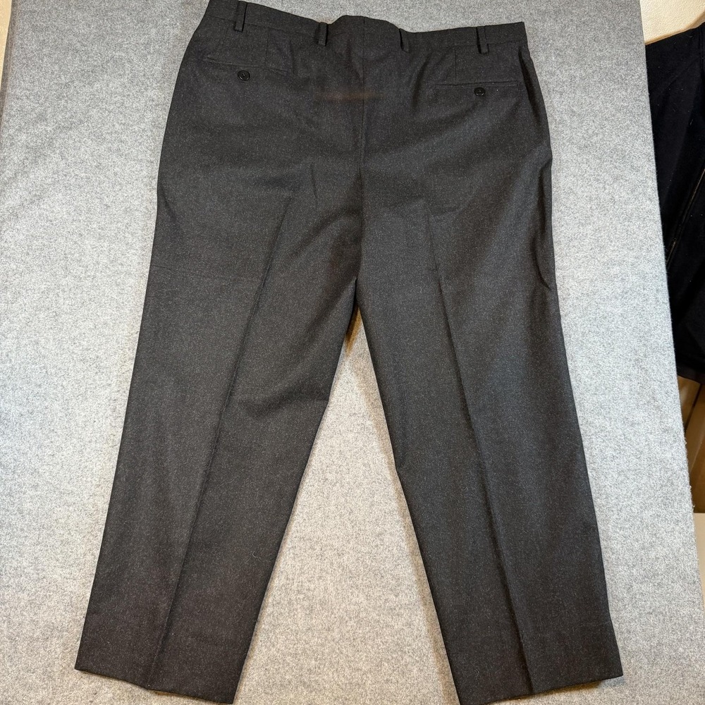 Luciano Barbera Pants Mens 42x27 Gray Wool Flat Front Dress Trousers Italy - Picture 4 of 6